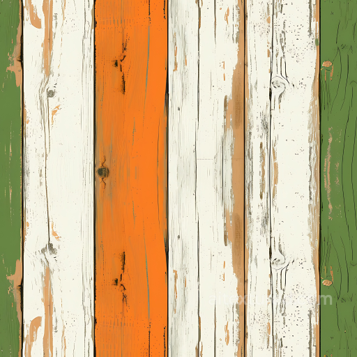 Distressed Painted Wood Planks in White, Orange & Green Seamless Texture seamless Wood PBR texture