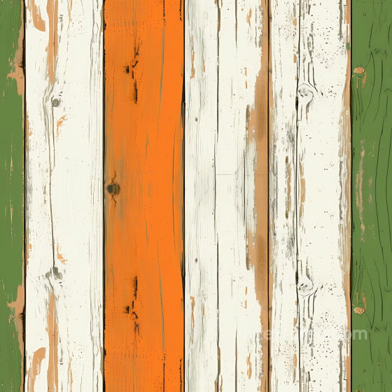 Distressed Painted Wood Planks in White, Orange & Green Seamless Texture Wood texture preview