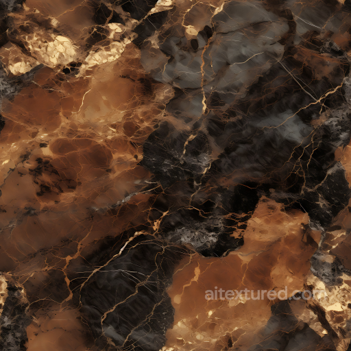 Brown and Black Marble PBR Texture with Bold Veins and Polished Finish seamless Marble PBR texture