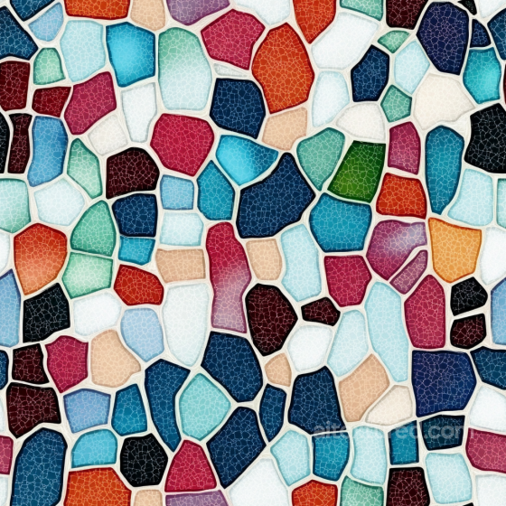 Mosaic PBR Texture with Multicolor Cracked Ceramic Pieces Mosaic texture preview
