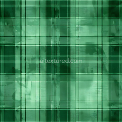 Seamless 3D PBR Green Plaid Metal Panels Texture with Grid Pattern
