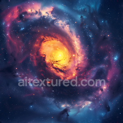 seamless Seamless 3D Space PBR Texture Featuring Swirling Galaxy Clouds and Vibrant Fiery Core texture 8k free download PBR