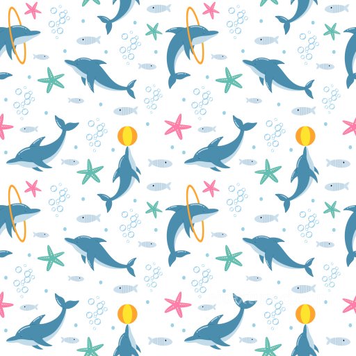Pattern PBR Texture Featuring Playful Dolphins and Marine Motifs seamless Pattern Bundle PBR texture