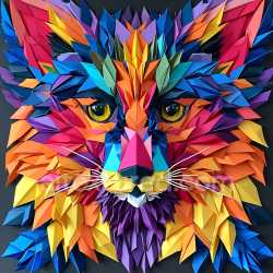 seamless Seamless 3D PBR Texture of Vibrant Origami-Style Aye-Aye Fur Pattern texture 8k free download PBR