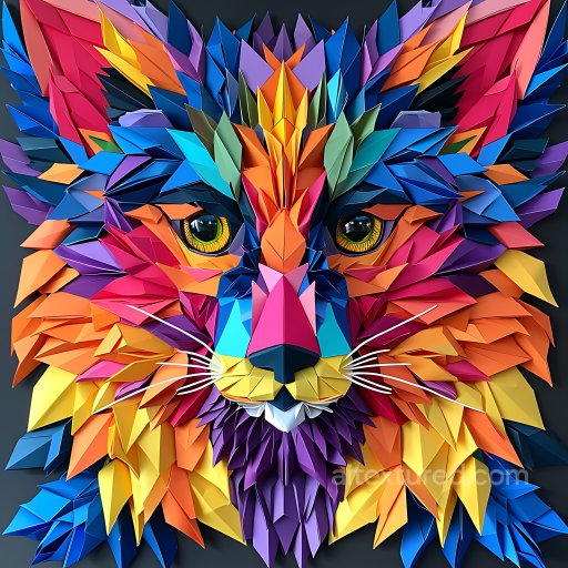 Animal - Seamless 3D PBR Texture of Vibrant Origami-Style Aye-Aye Fur Pattern texture preview