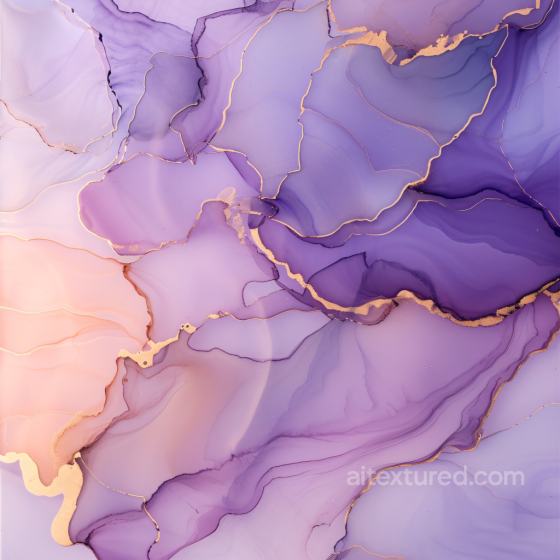 Alcohol Ink PBR Texture with Purple Hues and Gold Veined Flow Alcohol ink texture preview