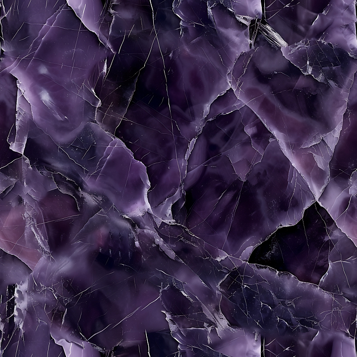 Deep Amethyst Purple Marble with Polished Surface and Chaotic Veins seamless PBR texture preview