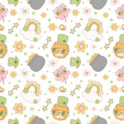 Pattern Bundle - Seamless 3D PBR Pattern Texture with St Patrick's Day Cartoon Motifs and Pastel Colors texture preview
