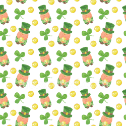 seamless Seamless 3D PBR Texture Featuring St Patrick Themed Watercolor Illustrations texture 8k free download PBR