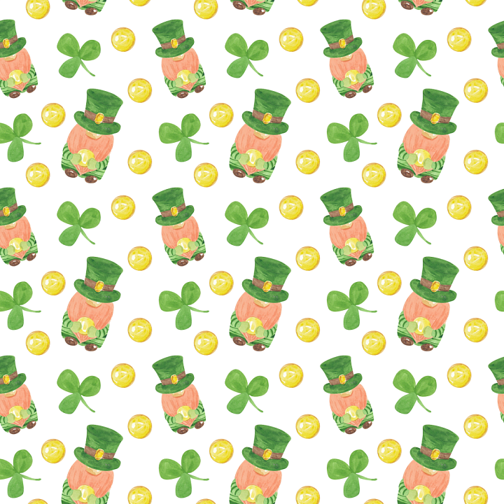 Featuring St Patrick Themed Watercolor Illustrations seamless PBR texture preview