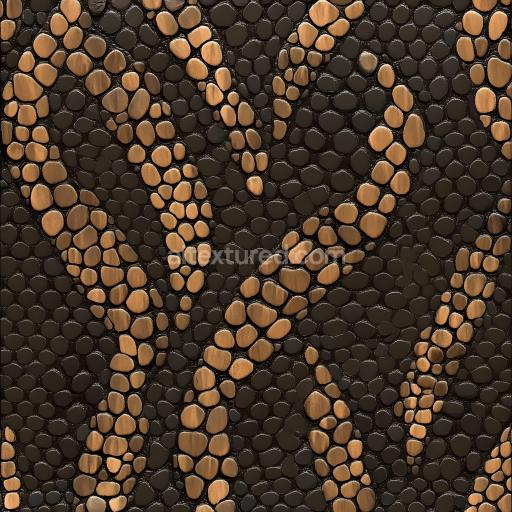 Preview — Seamless 3D PBR reptilian skin texture with raised organic scales and dark matte matrix