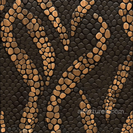 Reptilian Skin Texture With Raised Organic Scales And Dark Matte Matrix seamless Skin PBR texture