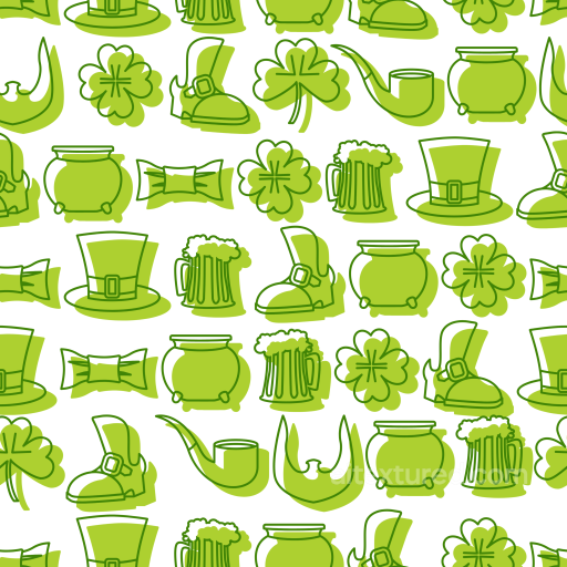 St Patrick Themed Vector Icons Pattern Texture seamless St patrick PBR texture