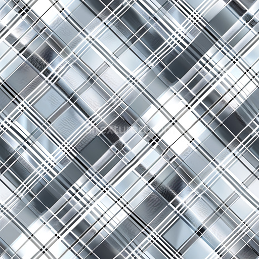 Seamless 3D Plaid Patterned Aluminum Metal PBR Texture with Reflective Panels