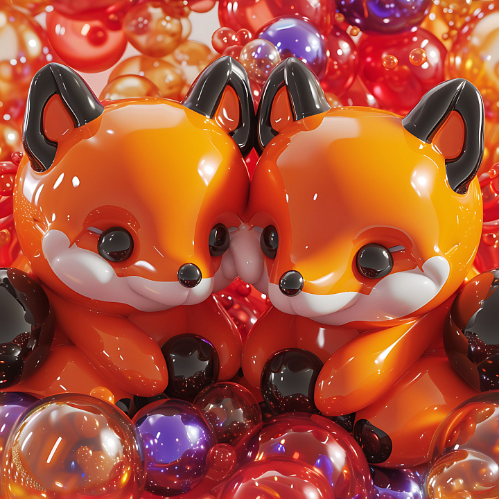 Inflated Glossy Vinyl Panels in Vibrant Orange seamless PBR texture preview