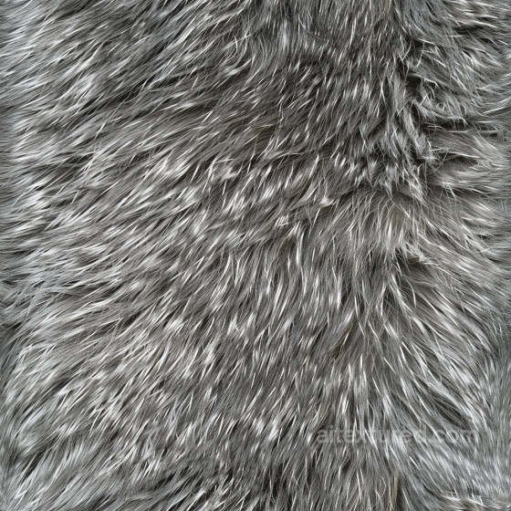 Gray Shaggy Fur Leather PBR Texture with Long Hair Detail Leather texture preview