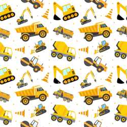 Pattern Bundle - Seamless 3D Pattern PBR Texture Featuring Playful Yellow Construction Vehicles and Traffi… texture preview