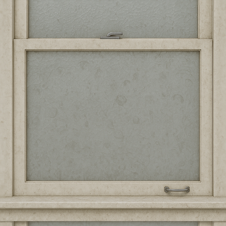 Of Double Hung Window With Textured Glass And Window Dust Laye… seamless PBR texture preview