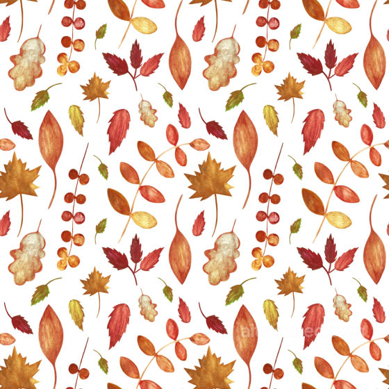 Featuring Vibrant Autumn Leaves and Berries Pattern Autumn Leaves texture preview