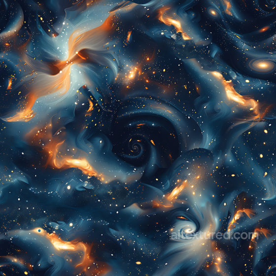 Abstract Cosmic Camouflage PBR Texture with Swirling Nebulae and Starfield Details Color Camouflage texture preview