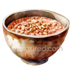 seamless Watercolor Style Farro Porridge Breakfast Bowl Illustration texture 8k free download PBR