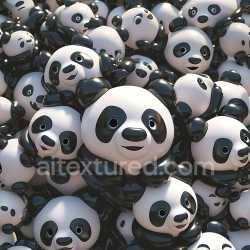 seamless Seamless 3D Inflated Panda Vinyl Texture with Glossy Black and White PBR Material texture 8k free download PBR