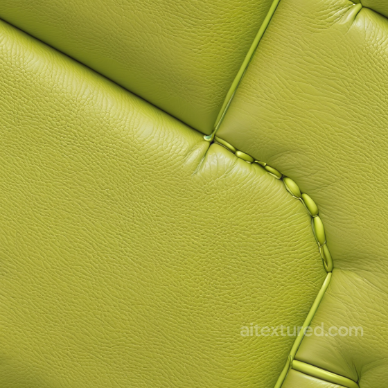 vibrant lime green quilted leather PBR texture with fine grain and stitched panels Leather texture preview
