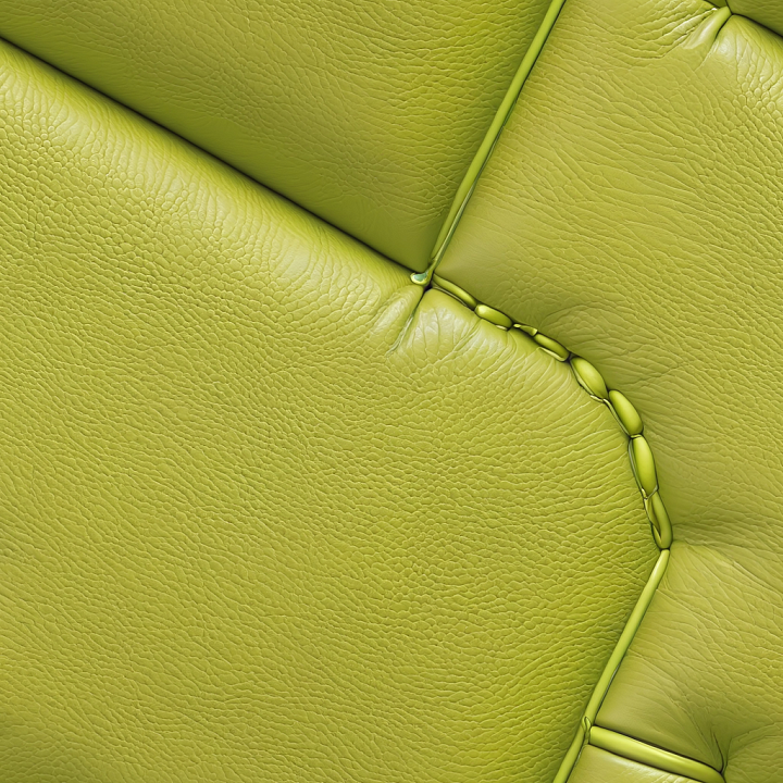 Vibrant Lime Green Quilted Leather With Fine Grain And Stitched Panels seamless PBR texture preview