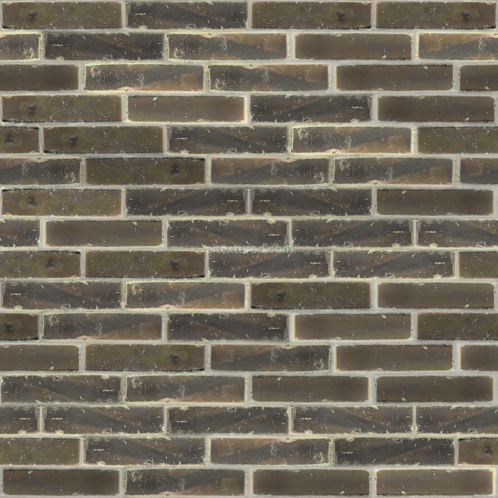Seamless dark brick PBR texture for 3D modeling