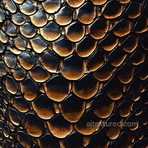 Reptilian Skin PBR Texture Featuring Glossy, Layered Scales seamless Skin PBR texture