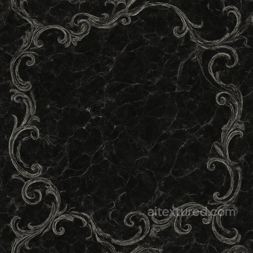 Ornate Black Marble Seamless Texture seamless Marble PBR texture