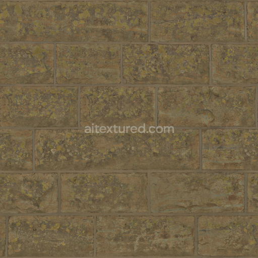 Mossy Sandstone — Wall Mosscovered Mossy Sandstone Rough Weathered — PBR seamless 3D texture