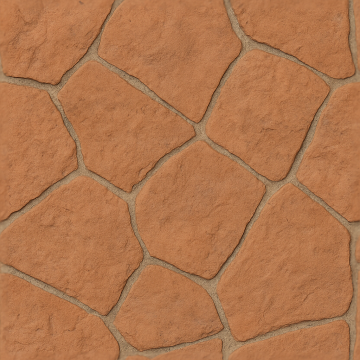 Terracotta Pieces Mosaic With Earth Tones And Rough seamless PBR texture preview