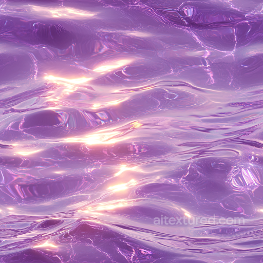 Stylized Purple Iridescent Water Texture with Flowing Surface Details seamless Water PBR texture
