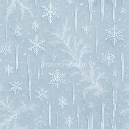 Preview — Seamless 3d texture pbr 8k snowflakes and icicles with frost patterns for winter new year