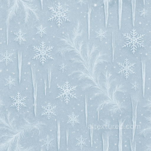 Snowflakes And Icicles With Frost Patterns For Winter New Year seamless New Year PBR texture