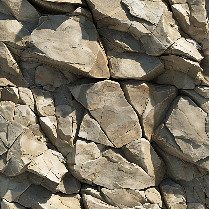 Cracked Cliff Rock Wall in Warm Beige Tones seamless PBR texture preview