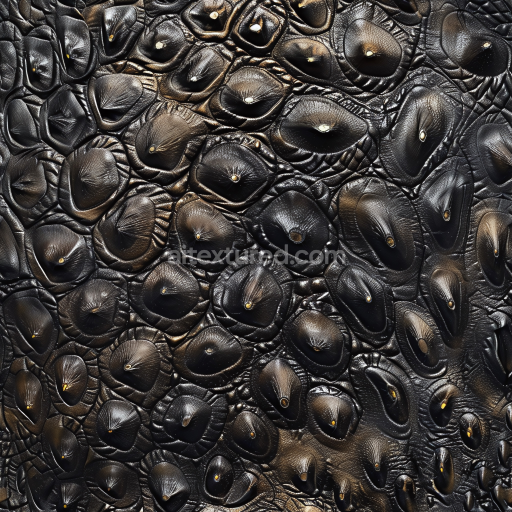 Preview — Seamless 3D PBR Texture of Black Steampunk Style Studded Leather with Intricate Grain