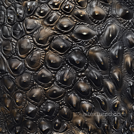 Black Steampunk Style Studded Leather Seamless Texture with Intricate Grain Leather texture preview