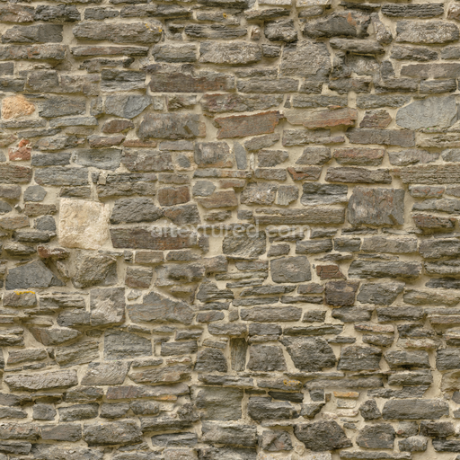 Castle Wall Slates — Wall Rough Blocks Stacked Old Castle — PBR seamless 3D texture