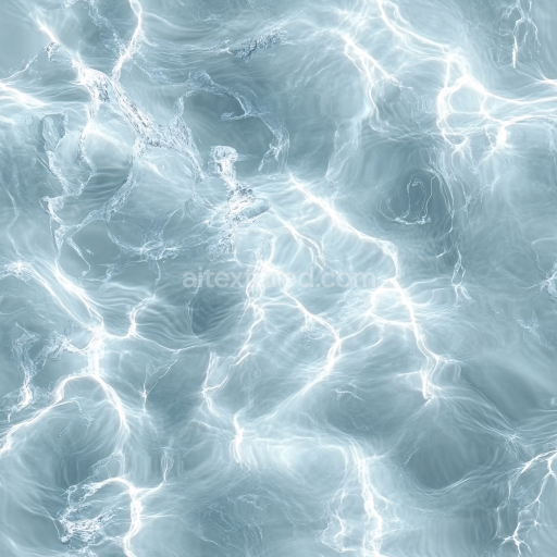 Seamless 3D Clear Water PBR Texture with Luminous Caustic Patterns and Subtle Ripples