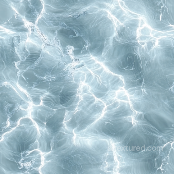 Clear Water PBR Texture with Luminous Caustic Patterns and Subtle Ripples Water texture preview