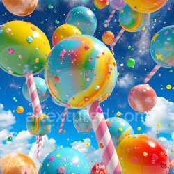 seamless Seamless 3D Inflated Candy Bubble PBR Texture with Colorful Sprinkles texture 8k free download PBR