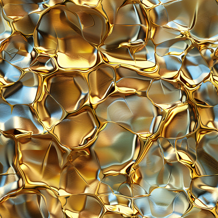 Featuring Glossy Organic Gold and Blue Abstract Forms seamless PBR texture preview