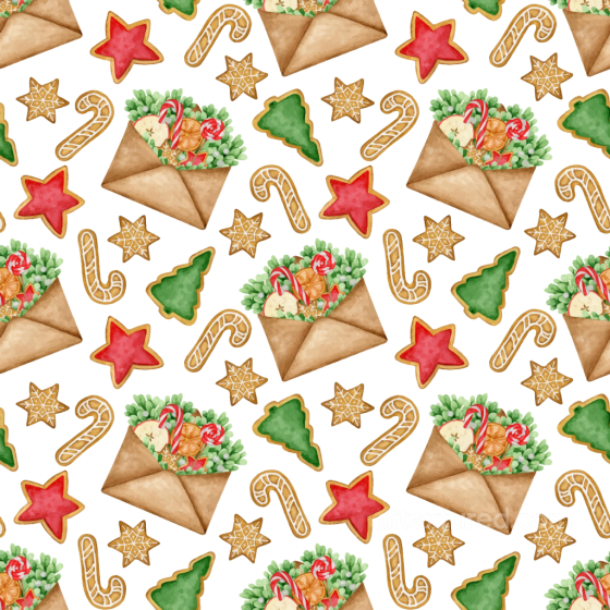 Christmas Holiday Texture with Festive Cookie and Envelope Motifs Christmas Holiday texture preview