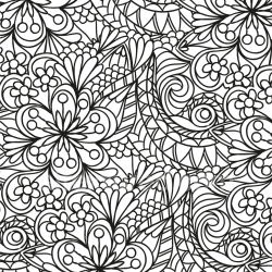 seamless Seamless 3D PBR Texture with Intricate Black & White Floral Hand-Drawn Pattern texture 8k free download PBR