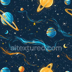 seamless Seamless 3D Stylized Cosmic Space PBR Texture with Galaxies and Nebula Streaks texture 8k free download PBR