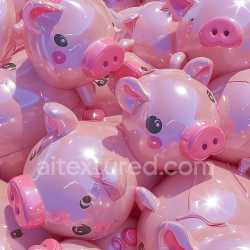 seamless Seamless 3D Inflated Pink Vinyl Piggy Texture with Glossy Surface texture 8k free download PBR