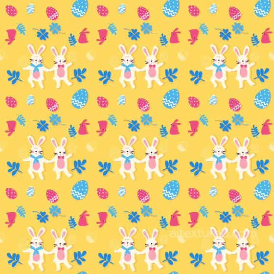 Digital Paper Texture Featuring Cute Easter Bunnies and Colorful Eggs All Christmas Digital paper texture preview