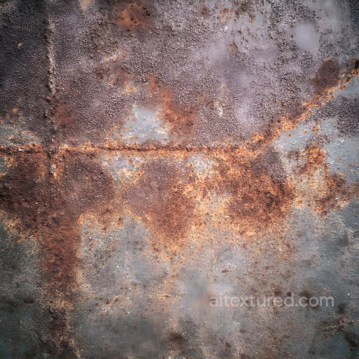 Rust Texture of Rusted Metal Surface with Cracks and Corrosion seamless Rust PBR texture